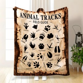 Animal Tracks Guide Blanket – The Perfect All-Season Gift! Measuring 60"X50",This Plush Throw Is Ideal For Kids Of All Ages And Makes A Wonderful Christmas Or Birthday Present For Boys And Girls Alike