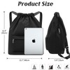 Drawstring Gym Backpack String Bag - Waterproof Nylon Large Sackpack