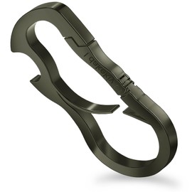 Idakekiy Dual Carabiner Keychain Mutil Tool with Key Chain Bottle Opener for Keys Black