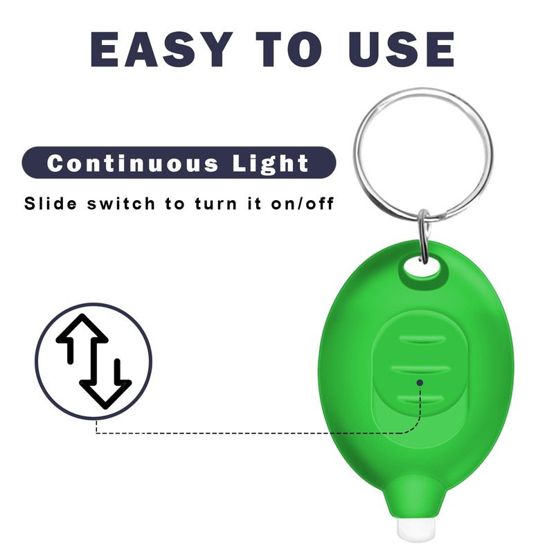 Daemson Mini LED Green Light Keychain Flashlight, Small Keychain Flashlight