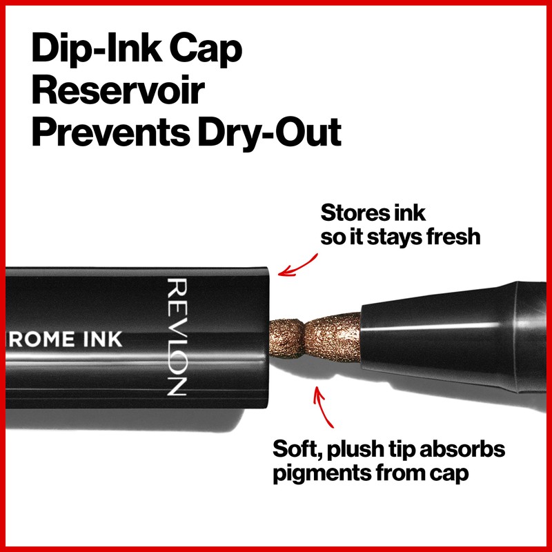 Revlon So Fierce! Chrome Ink Liquid Eyeliner, Longlasting Bold Metallic