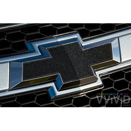 VViViD Auto Emblem Vinyl Wrap, Black Metallic Texture, Compatible with Bowtie Logo 11.8 Inches x 4 Inches Sheets (x2)
