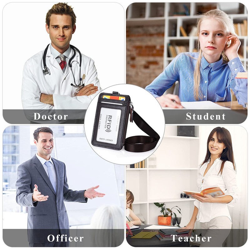 HAWEE Men's ID Card Holder, Card Case, Name Holder, Zipper,