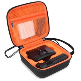 BliFulde Carrying Case Compatible with Garmin Approach R10 Golf Launch Monitor, Custom-Insert Organizer Compact Storage Holder with Mesh Pocket for USB Cable, Charging Adapter (Orange)