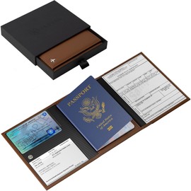 Flevel Pilot document holder, Pilot wallet, RFID-Blocking, Travel Wallet, Stylish Travel Companion for Aviation Professionals (Real Leather_V1, Brown, Classic)