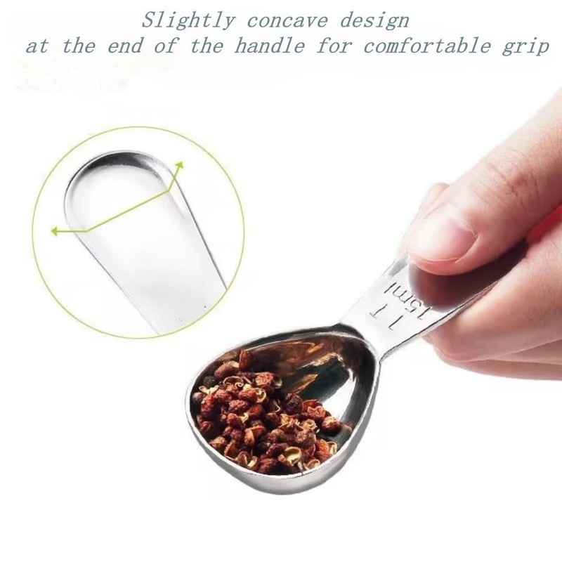 CoaGu Short Handle Coffee Scoop 15ml (1 Tbsp) - Stainless