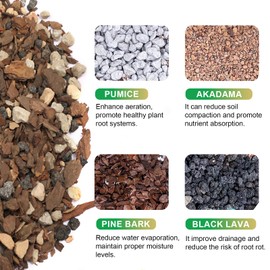 Omitgoter Bonsai Soil Mix 4qt, Potting Soil Mix Ready to Use for Bonsai Tree and Indoor Plants, Composed of Akadama, Lava Rock, Prumice, Bark