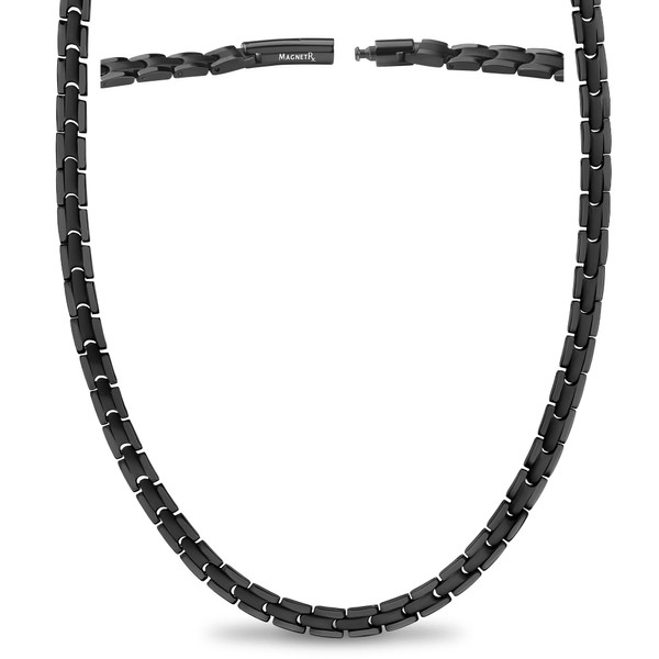 MagnetRX® Titanium Magnetic Necklace - Magnetic Necklace (Black, 19.25 Inches)