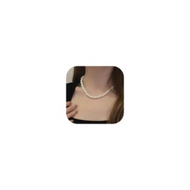Gold Necklace for Women Dainty Chunky Pearl Necklaces Pearl Choker Necklace Heart Necklace Gold Statament Necklace for Women Prom Wedding Jewelry Gifts for Brides