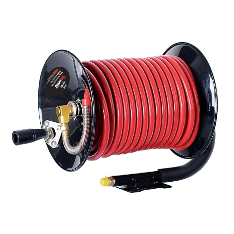 Reelworks Air Hose Reel Tool Retractable Hand Crank 3/8" Inch