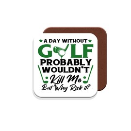 Coaster Gift for Golfer/Golf - A Day Without Golf - Giftset - Made by MUGGZ in The UK
