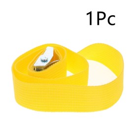 MroMax 0.98" Width x 2.62ft Length Lashing Straps Polypropylene Cam Buckle Lashing Straps 250Kg Load Cargo Tie Down Strap 25mm x 0.8M for Moving Cargo Yellow Tone 1Pc
