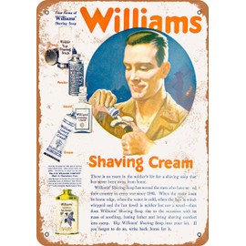 RetroRust 7 x 10 METAL SIGN - 1950 Williams Shaving Cream - Vintage Rusty Look