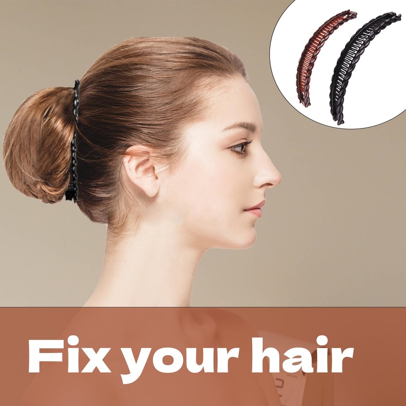 2Pcs Ponytail Banana Hair Clip Black Brown Banana Clips for