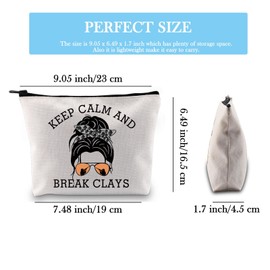 Clay Target Shooting Gift Trap Skeet Shooting Gift Keep Calm and Break Clays Zipper Pouch Makeup Bag for Trap Shooters (Break Clays Bag CA)