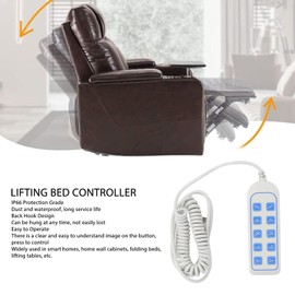 Plyisty Hand Control for Lifting Armchairs or Electric Loungers, 10 Buttons - 8 Pin Connector, Hand Control for Electric Recliners, Electric Sofa Remote Control for Smart