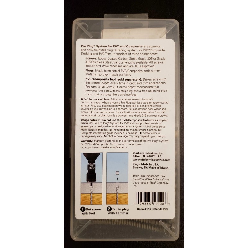 Trex Pro Plug System 2 3/4" Tree House 20sq Ft