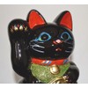 Tokoname Ware 7.5'' Black Maneki Neko (Right Hand)
