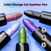 Ofanyia Multichrome Eyeliner Pencil, 3 Pieces Metallic Gel Eyeliner, Purle