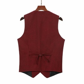 Solovedress Men's Vintage Classic Wool Suit Vest Formal Regular Fit Vest Suit Vest for Wedding Groomsmen, black