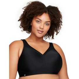 Glamorise Women's Full Figure MagicLift Seamless Wirefree Sports Bra #1006, Black, 26C