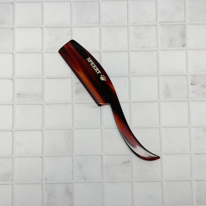 Speert Handmade Wide Tooth Mustache Beard Comb - Swiss Craftsmanship,