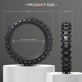 PaoWin 2.50-10 4PR TT 33J Off Road Mini Dirt Bike Front/Rear Tire and Inner Tube Compatible with 2.5-10 Off Road Dirt Bike Pit Bike/Motorcycle Tire (P-279)