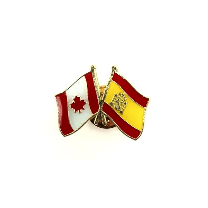 Spain Canada Flag Pin Badge Metal EU Europe Metal Lapel