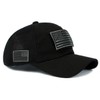 American Flag Black Hat Detachable Patch Micro Mesh Tactical Cap