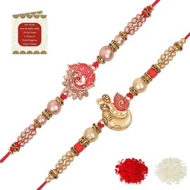 Riddhika Ventures Brother Rakhi with Greeting Card | Rakhi Thread | Rakhi Gifts for Brother, Sister, Bhaiya, Bhabhi for Indian Rakhi Raksha Bandhan Festival (K4K5)