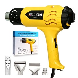 1800W Heat Gun for Crafting - 100℉ to 1200℉ Variable Temperature, 4 Nozzles & Overload Protection - Hot Air Gun for Shrink Tubing, Epoxy Resin, Paint Removing, DIY Projects