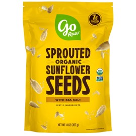 go Raw with Sea Salt Sprouted Organic Bag Keto Vegan Gluten Free Snacks Superfood, Sunflower Seeds, 14 Oz