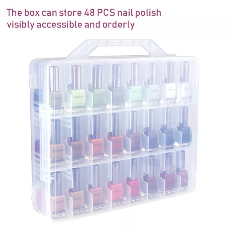 KISSBUTY Universal Nail Polish Holder Organizer for 48 Bottles Adjustable