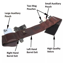 LB's Hunting Belly Band Holster - Gut Guardian Holster - Cowhide Leather Concealed Carry - Large 44 to 52 inches