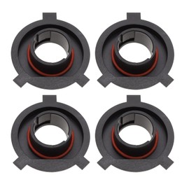 Be In Your Mind 4 x H4 LED Headlight Adapter Socket Lamp Holder with Sealing Rings Car Headlight Lamp Holder Lighting Assemblies Plastic Black