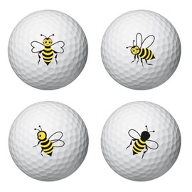 PLIGREAT 2 Sheets Cute Bee Golf Ball Markers 32 Pcs Flat Style Marking Stickers for Identify Golf Balls Customise Markers Golfer Gift Golfing Accessories