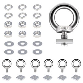 6 Sets Roof Rack T Track Bolts Kits, Contain 304 Stainless Steel Roof Rack T Bolts, M8 Eye Nuts, Track Mount Tie Down Eyelet for Kayak Ski Bike Rail Carrier