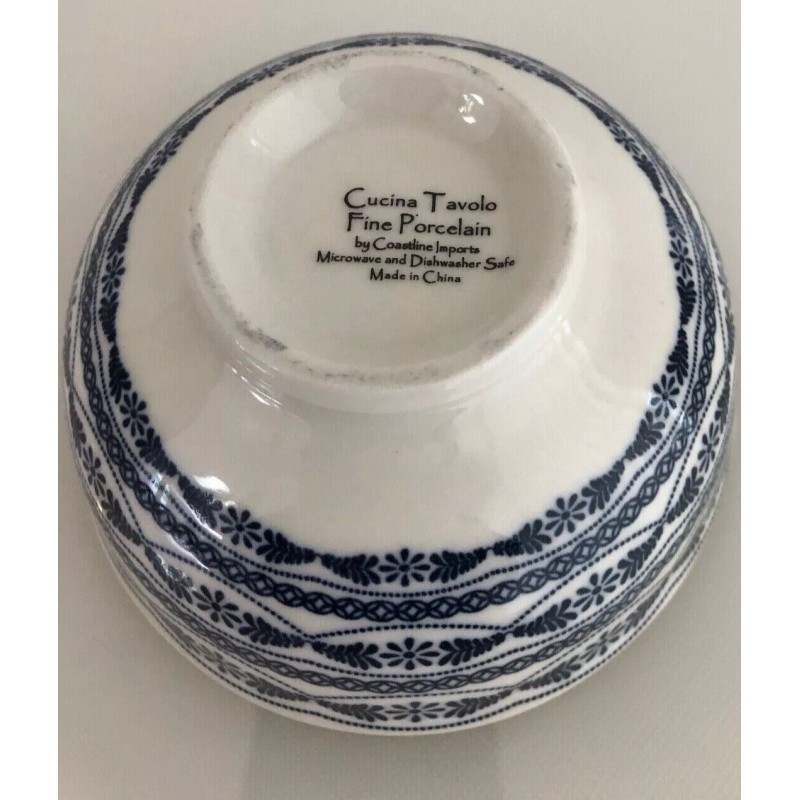 CUCINA TAVOLO Fine Porcelain Blue, White, Yellow Rice or Dessert