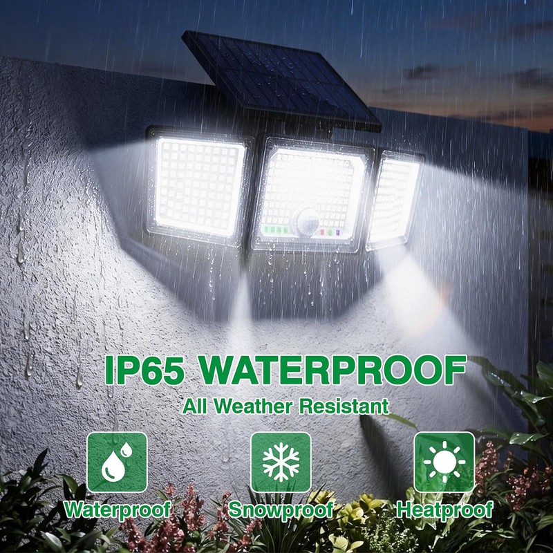 Solar Outdoor Lights Motion Sensor, 2500LM 286 LED Security Flood