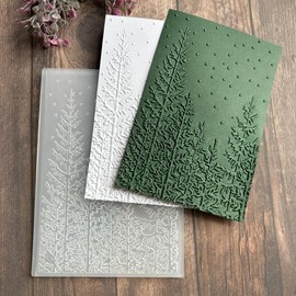 WooYangFun 3D Merry Christmas Forest Embossing Folder for Card Making Floral DIY Plastic Scrapbooking Photo Album Card Paper DIY Craft Decoration Template Mold