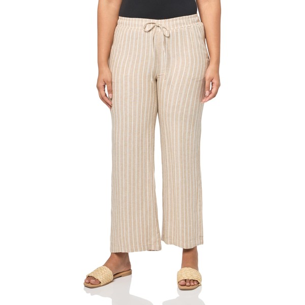Briggs New York Womens Linen Pull On Wide Leg Casual