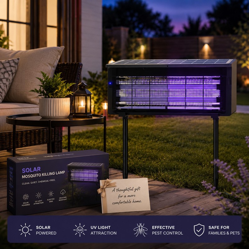 Solar Mosquito Trap Lamp for Outdoor Gardens – Waterproof LED
