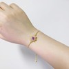Spinning Fidget Bracelet for Women Gold Flower Rhinestone Link Bracelet