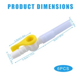 Catheter Valves, 6pcs Urine Drainage Catheter Valves, Comfortable Easy to Use Lever Tap with Smooth Edges and Soft Tubing, Catheter Valve Tap - an Effective Alternative to Leg Bags