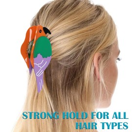 Parrot Hair Clips – Large Acetate Hair Claw Clip for Women, Strong Hold for Thick Thin Hair, Bird-Shaped Hair Accessories, Ideal Gift (Color1)