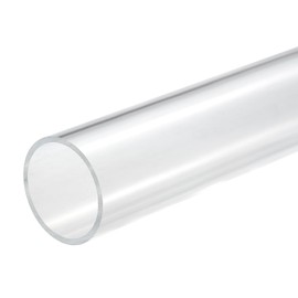 DMiotech 44mm x 50mm(1.7" x 2") Clear Acrylic Pipe Rigid Plastic Tubing 10" for Aquarium Water Pipe, Water Cooling System, Plumbing
