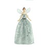 Medium Silver Angel Christmas Tree Topper with Patterned Skirt (18cm)