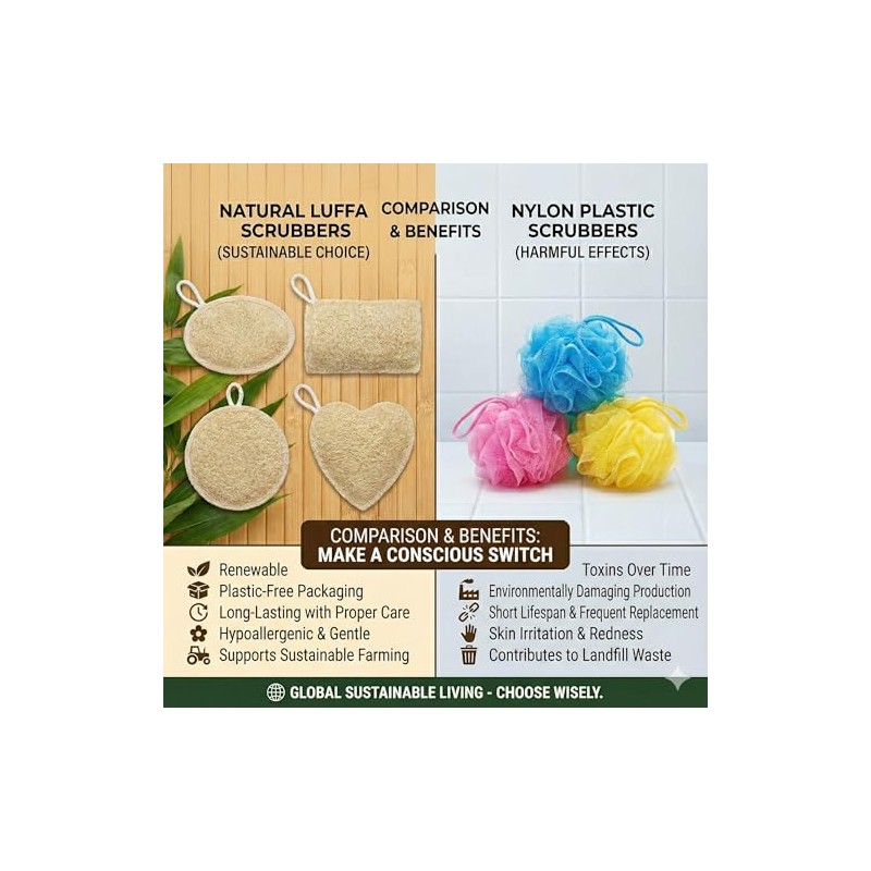 Generic MIMPER - Juego de 4 esponjas exfoliantes corporales de