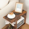 HOOBRO Narrow Side Table with Charging Station, S-Shaped Slim End