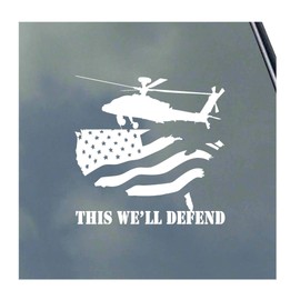 This We'll Defend - Helicopter Vinyl Sticker Decal USA Army Marines Veteran Military Service